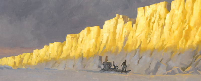 An impassable wall. Illustration by Gregory Manchess. Source: Gregory Manchess.